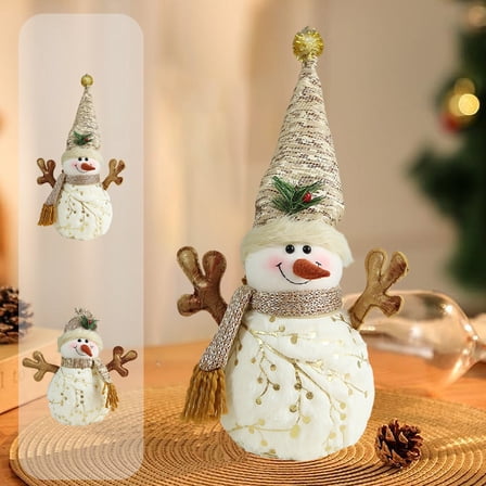 Decoration Adorable Snowman Plush Pillow Toy - Christmas Home Decor & Festive Gift for Kids Adults,Home Decor|Cloth,White