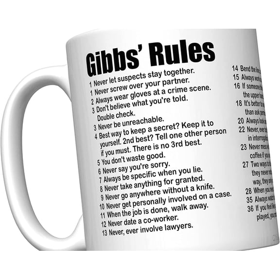 NCIS 2023 Gibbs' Rules Coffee Mug Farewell Edition all 38 rules