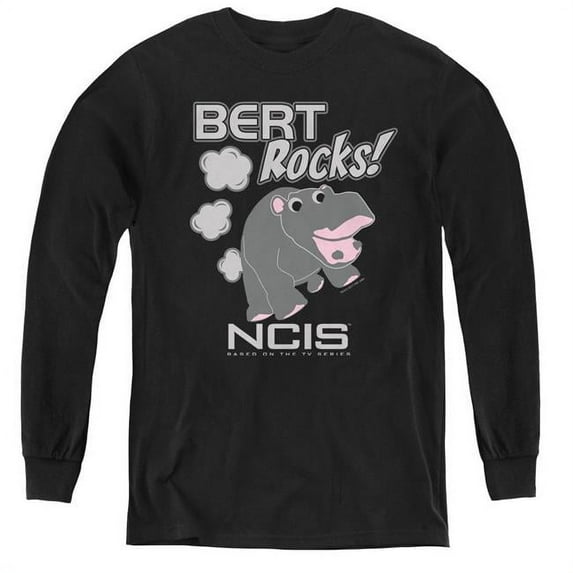 NCIS & Bert Rocks - Youth Long Sleeve Tee, Black - Medium
