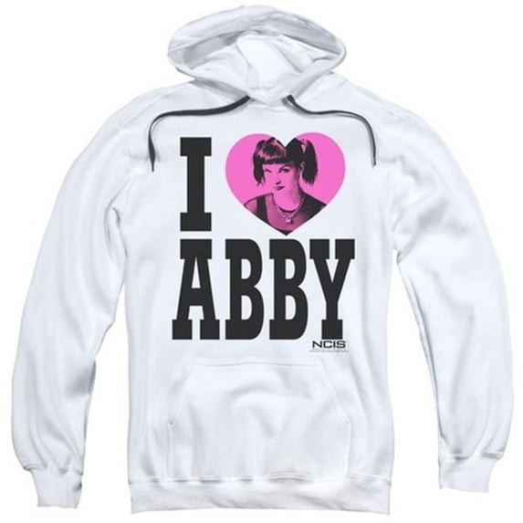 NCIS-I Heart Abby - Adult Pull-Over Hoodie - White- Large