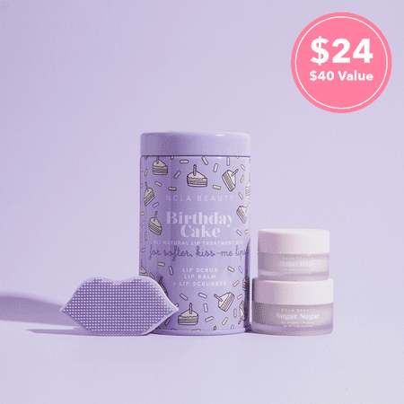 NCLA Beauty Birthday Cake Lip Care Set + Lip Scrubber