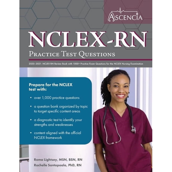 Pre-Owned NCLEX-RN Practice Test Questions 2020-2021: NCLEX RN Review Book with 1000+ Practice Exam Questions for the NCLEX Nursin, (Paperback)