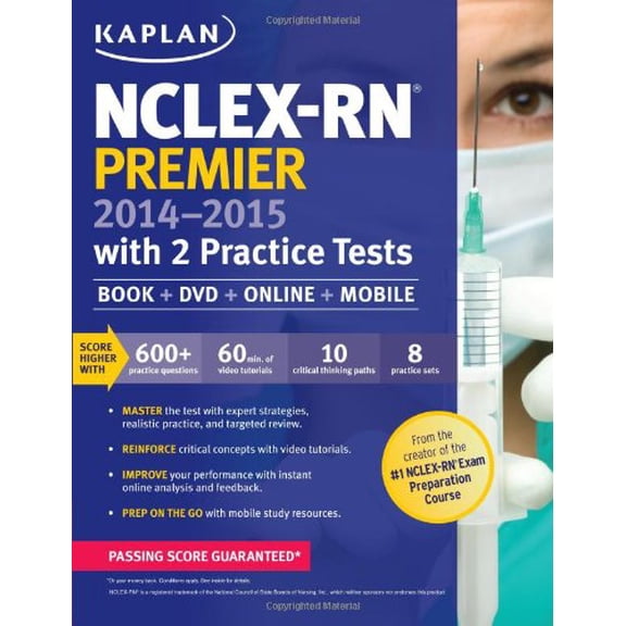Pre-Owned NCLEX-RN Premier 2014-2015 with 2 Practice Tests (Kaplan NCLEX-RN Premier) Paperback