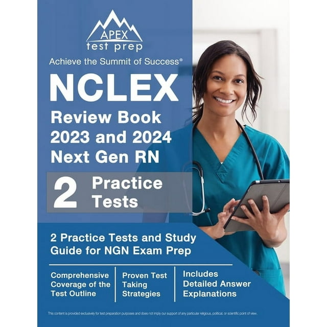 NCLEX Review Book 2023 and 2024 Next Gen RN 2 Practice Tests and Study