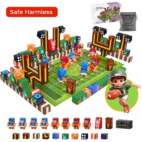 NCOSMOS 148PCS Magnetic Building Blocks, Strong Magnetism Design, Magnet Cubes for Kids 3+, STEM Sensory Toys, Birthday Gift(Rugby)