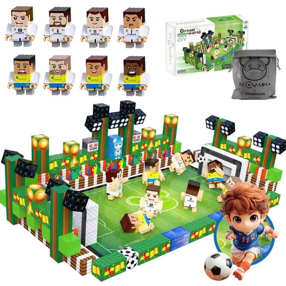 NCOSMOS 148PCS Magnetic Building Blocks, Strong Magnetism Design, Magnet Cubes for Kids 3+, STEM Sensory Toys, Birthday Gift(Soccer)
