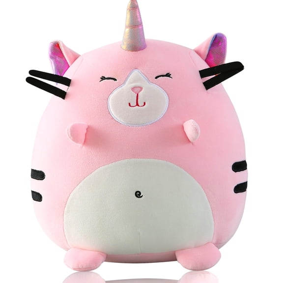 NCQ 12" Pink Unicorn Plush Pillow Toy Squishy Stuffed Animal Plushie Pillow Cute Unicorn Huggable Toy Kawaii Soft Cushion for Girl Kid Children's Day Birthdays Christmas