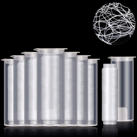 NCQ 2/4/8 Pieces Fishing Thread Nylon Elastic Invisible Magic Fishing Line Bait Thread 0.2 mm Length 656 Feet Per Spool Stretchy Bait String Line Clear Storage Case