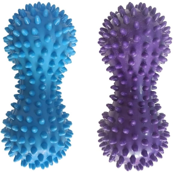 NCQ 2 Pack Peanut Massage Ball Roller Spiky Double Lacrosse Balls Trigger Point for Stress Reflexology Foot Muscle Therapy Deep Tissue Relieve Strength Exercise Fitness Body