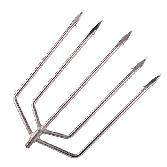 NCQ 5/7 Prong Fishing Harpoon, Stainless Steel Gig Gaff Hook with 8mm Screw, Harpoon Hook for Hunting Fish Flounder Frog Gig in Pond River Lake, Capable for Fishing Gaff Gig Pole