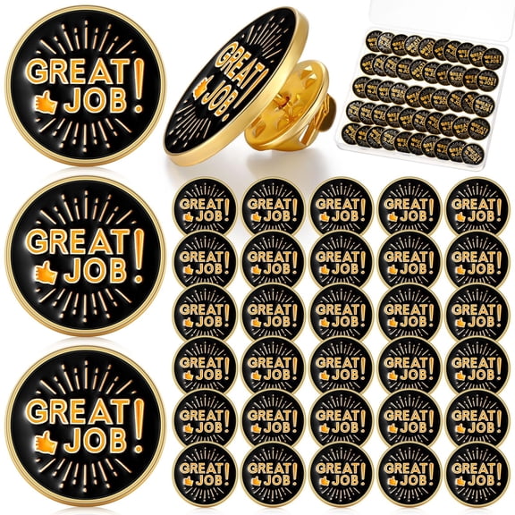 NCQ 50 Pcs Employee of The Month Lapel Pin Bulk Star Recognition Appreciation Gift Enamel Gold Plated Performance Reward Gift for Staff Team Volunteer Nurse Teacher(Make A Difference)