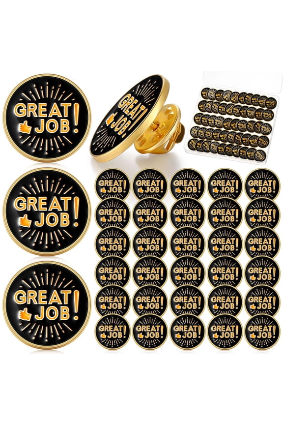 50 Pcs Employee of The Month Lapel Pin Bulk Star Recognition Appreciation Gift Enamel Gold Plated Performance Reward Gift for Staff Team Volunteer Nurse Teacher(Make A Difference)