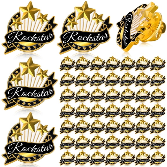 NCQ 50 Pcs Employee of The Month Lapel Pin Bulk Star Recognition Appreciation Gift Enamel Gold Plated Performance Reward Gift for Staff Team Volunteer Nurse Teacher(Make A Difference)