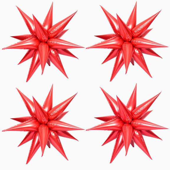 NCQ 50 Pcs Silver Foil Cone Star Balloons Big 26 inch Silver Explosion Star Mylar Balloons 12 Point 3D Starburst Star Balloons for Party Supplies Christmas Birthday Wedding Decorations Party Supplies