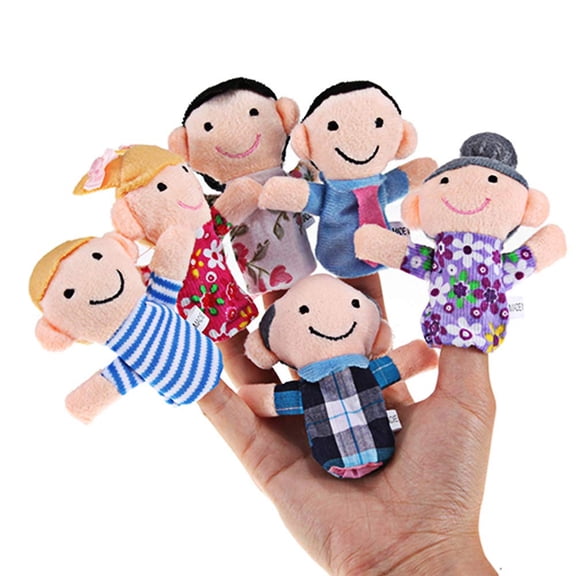 NCQ 6 PCS Family Finger Puppets for Toddlers 1-3 - Interactive Educational Animal Finger Puppets for Storytime, Playtime, and Learning - Safe, Soft Plush