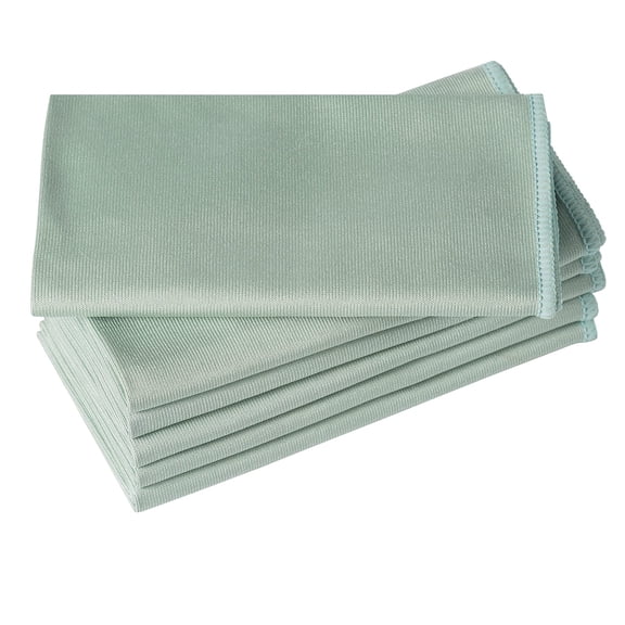 NCQ 6 Pack Microfiber Glass Cleaning Cloth, 16 Inch X 16 Inch, Lint Free Quickly Clean Window, Glasses, Windshields, Mirrors, and Stainless Steel, Grey