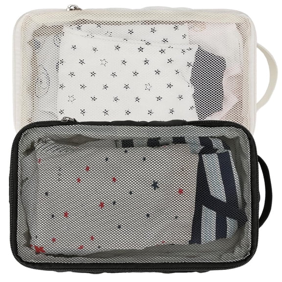NCQ Baby Diaper Bag Organizer Pouches - 2 Pack Waterproof Pod Hanging Diaper Bag Mesh Bag Reusable, Washable or Baby Cloth Diapers (White)