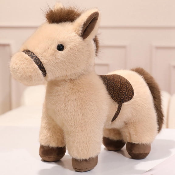 NCQ Bison Stuffed Animal 9.8" Cute Buffalo Plush Soft Plushies Toys Gifts for Kids Dark Brown