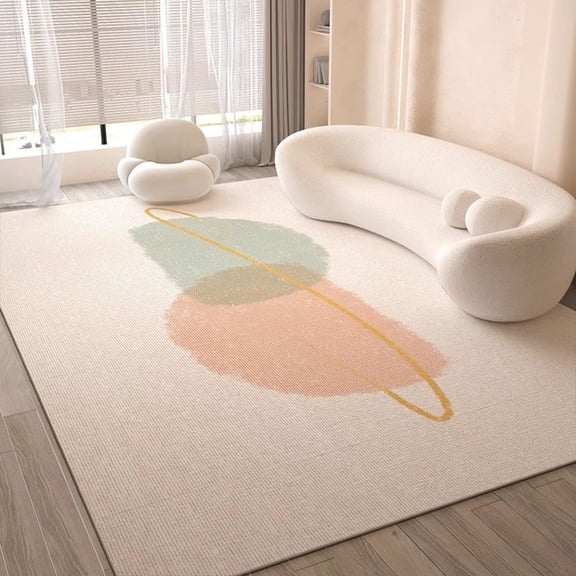 NCQ Boho Area Rugs for Bedroom Living Room Kids Nursery Playroom Aesthetic 2x3 Blue Beige Yellow Abstract Rug Soft Thin Washable Durable Easy Care Conference Room Home Art Decor Low Pile Mats