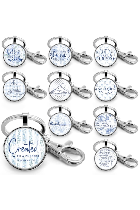 Christian Keychain Bulk for Women Men Bible Verse Religious Scripture Quote Inspirational Key Rings Gifts for Father
