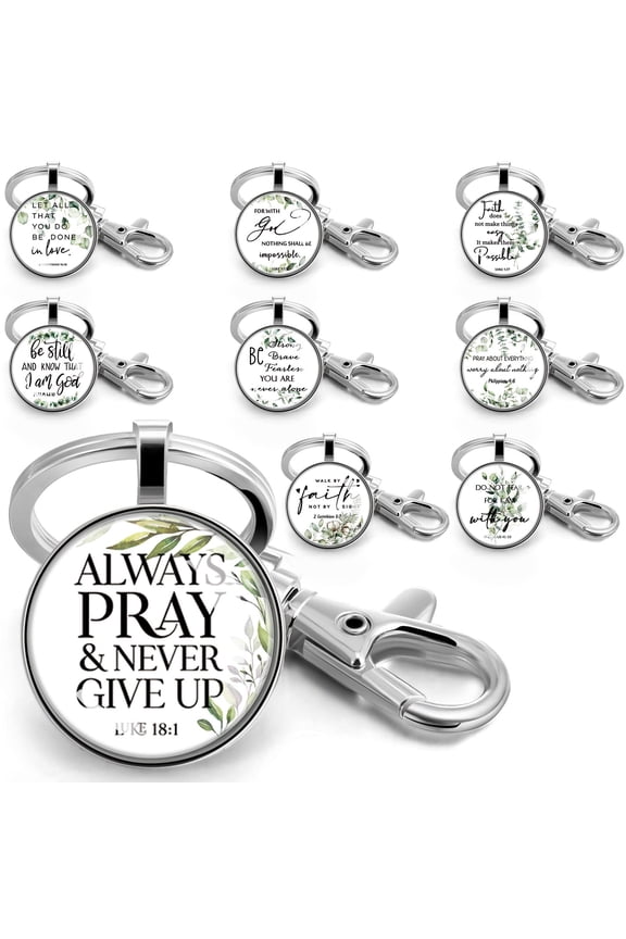 Christian Keychain Bulk for Women Men Bible Verse Religious Scripture Quote Inspirational Key Rings Gifts for Father