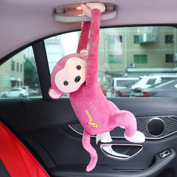 NCQ Creative Tissue Box, Cute Monkey Toy Paper Facial Tissue Box Cover Holder, Napkin Box Paper Storage Box for Car Bathroom Bedroom Office
