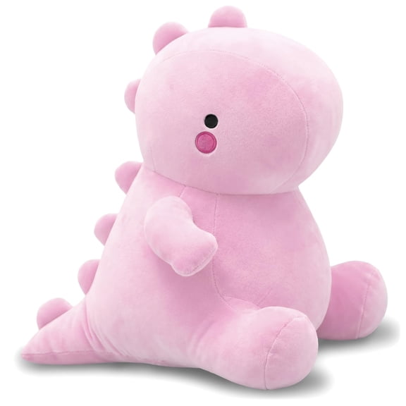 NCQ Cute Dinosaur Plush Toys, Fat Dinosaur Stuffed Animals Dolls, Soft Plush Dino Plushie, Birthday Gifts for Kids Girls Boys Pink 12 inch