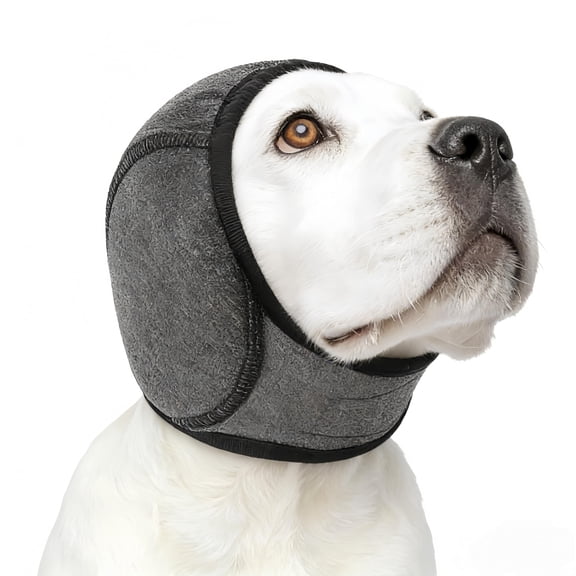 NCQ Dog Shower Cap, No Flap Ear Wraps for Dogs, Dog Ear Muffs for Bath – Waterproof Pet Ear Covers for Swimming & Noise Anxiety Relief (Grey, L(Head Circumference 18"-24"))