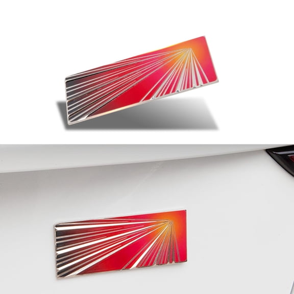 NCQ Dual Motor Badge Emblem Sticker Plaid Decor Compatible for Tesla Model 3 Y X S Accessories (Matt Black-Black Line)