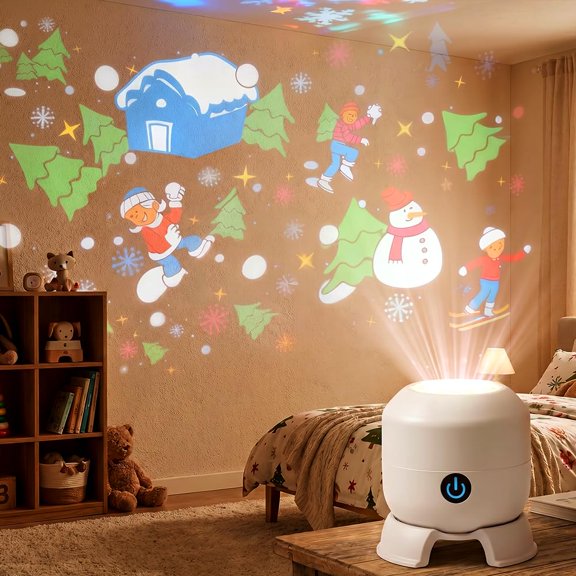 NCQ Dynamic Rotating LED Projector Light, 2026 New 360° Rotating Ocean Wave Night Projection Night Light with Adjustable Brightness, Ocean World Projection Lamp for Bedroom, Home Theater (Ocean)
