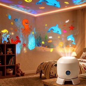 NCQ Dynamic Rotating LED Projector Light, 2026 New 360° Rotating Ocean Wave Night Projection Night Light with Adjustable Brightness, Ocean World Projection Lamp for Bedroom, Home Theater (Ocean)
