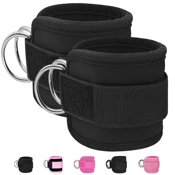 NCQ Fitness Ankle Straps for Cable Machine, Kickbacks Glute Workouts, Lower Body Exercises, Adjustable Leg Straps with Neoprene Padding Men Women