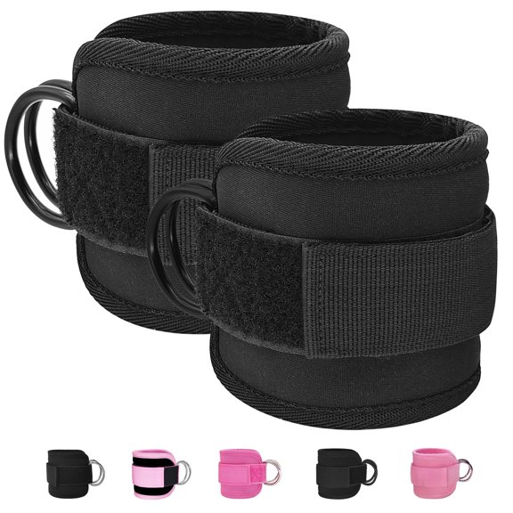 NCQ Fitness Ankle Straps for Cable Machine, Kickbacks Glute Workouts, Lower Body Exercises, Adjustable Leg Straps with Neoprene Padding Men Women