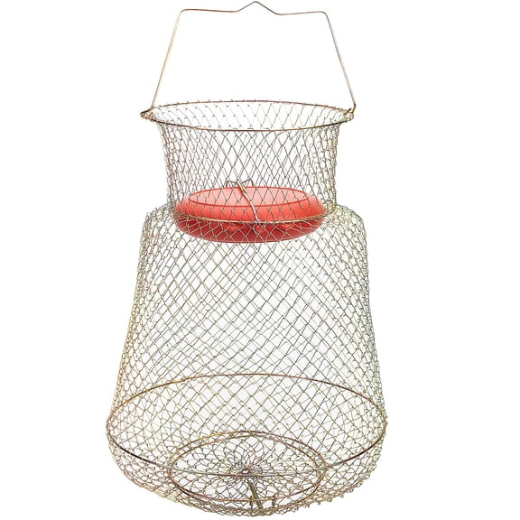 NCQ Floatable Galvanized Steel Wire Fish Basket, Collapsible Floatable Wire Fishing Basket, Portable Floating Fishing Net Baskets, Robust and Easy to Use