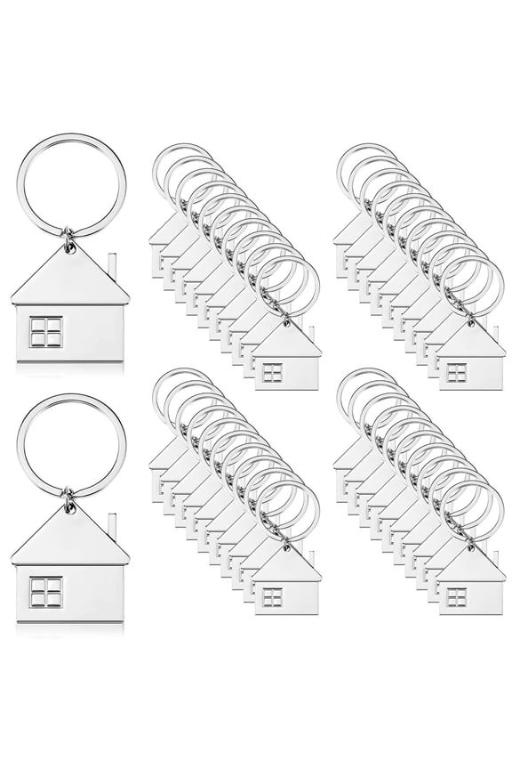 House Key Chain House Shaped Pendant Keychains Home Keychain Set Cute Home with Window Key Charm Metal Keyring Gift