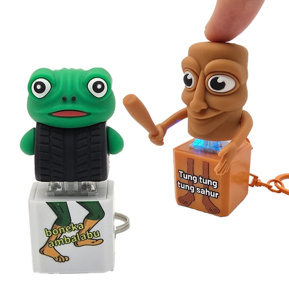 NCQ Italian Brainrot Keyboard Clicker Fidget Keychain with Sound and LED Light - Tralalero Tralala Shark, Tung Tung Tung Sahur, Ballerina Capuchina | Stress Relief Toy for Adults (sahur)