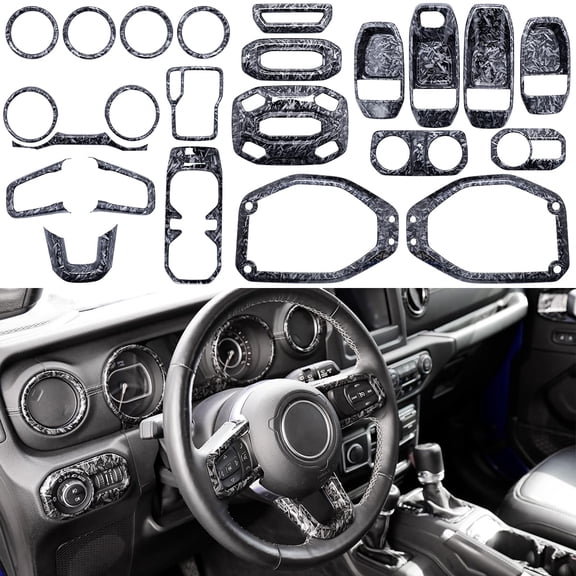 NCQ for Jeep Wrangler JL JLU 2018-2025 Accessories Exterior Decoration Door Hinge Handle Engine Hood Hinge Hood Latch Wheel Eyebrow Side Air Outlet Rear Window Hinge Cover 26PCS Full Set (Pink)