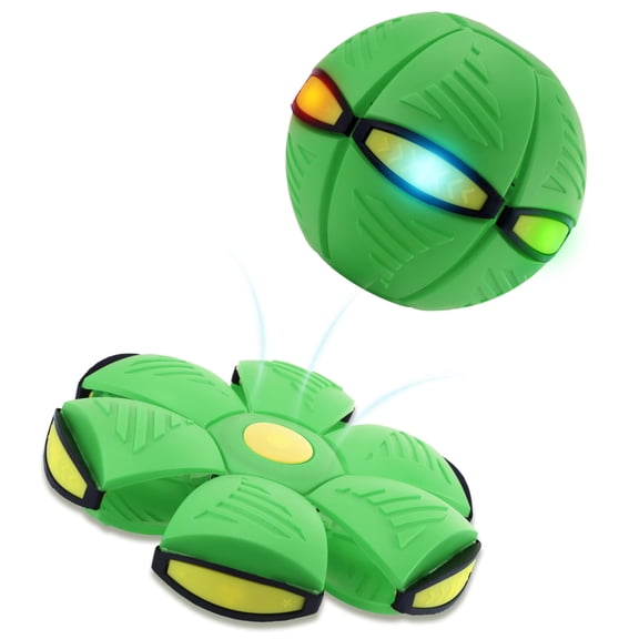 NCQ Magic Metaball, Magic Bouncing Ball, 2PCS Magic Flying Saucer Interactive Pop-Up Transform Toy, Family Interaction Blue and Green Bouncy Ball, Delay Frisbee Flying Disc Toy with 6 Light