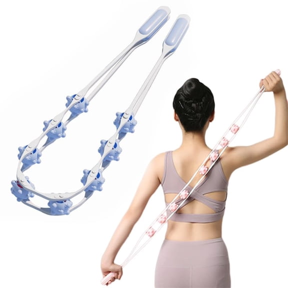 NCQ Manual Back Massage Roller Rope, Handheld Massage Ball Roller Anti Cellulite Massage Roller, Fascia Roller Manual Massage Strap for Back Neck Shoulder Waist Leg Muscle