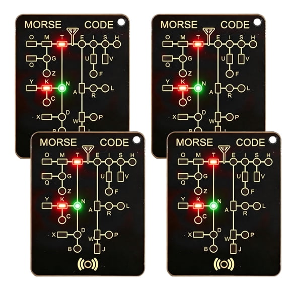 NCQ Morse Code Trainer Card Pro, Interactive LED & Audio Telegraph Practice Tool with Real-Time Feedback, Record & Playback, Portable Pocket-Sized PCB for Adult Learning (1PC)