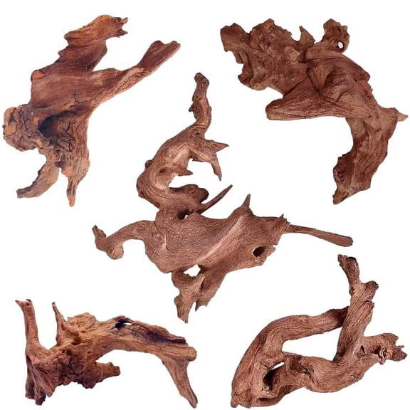 NCQ Natural Large Aquarium Driftwood for Fish Tanks & Reptile Terrariums – Safe Fish Tank Decorations, Unique Twisted Branches 2-Piece 14-18 Inch Low Tannin, Easy to Sink