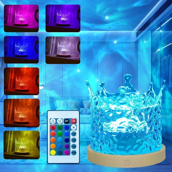 NCQ Ocean Lamp Water Light Projector - Water Ripple Projector Light Cube Aurora Northern Lights Wave Ripple Night Light for Bedroom