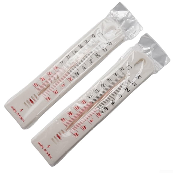 NCQ Outdoor Indoor Wall Thermometer Weather Resistant Plastic for Temperature Gauge for Home Office Garden Greenhouse Warehouse Displays for Celsius with Clear Bold Scale(2PCS)