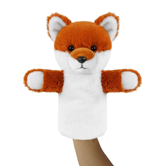 NCQ Plush Lamb Hand Puppet Soft Fuzzy Sheep Stuffed Animal for Baby Story Time Safe Washable Stuffed Adult Hands Fit Interactive Play