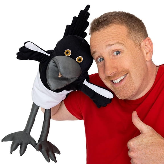 NCQ Plush Toy – Maggie Magpie Hand Puppet for Kids 1+, Soft Bird Puppet for Pretend Play, Nursery Rhymes & Learning, Interactive Toddler Toy for Easter Basket Stuffers (Small)