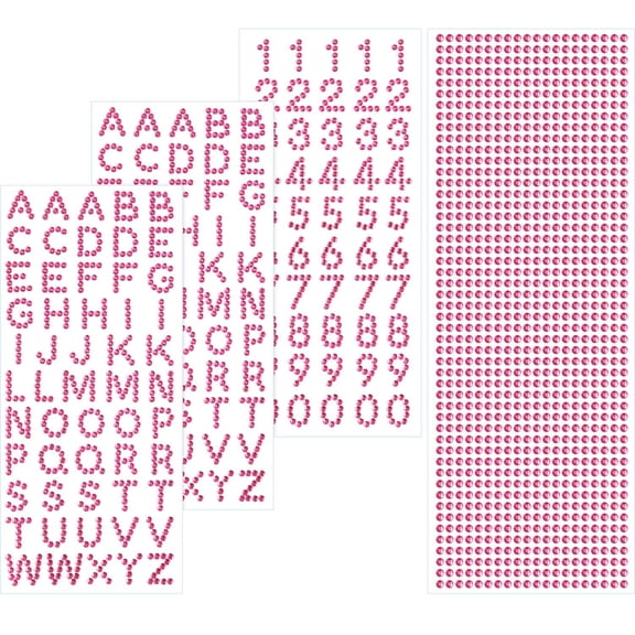 NCQ Rhinestone Letter Stickers for Graduation Cap Grad Cap Decorations Diamond Glitter Alphabet Number Stickers Stick on Small for Scrapbooking Fabric Handicraft Art Supplies(Pink)