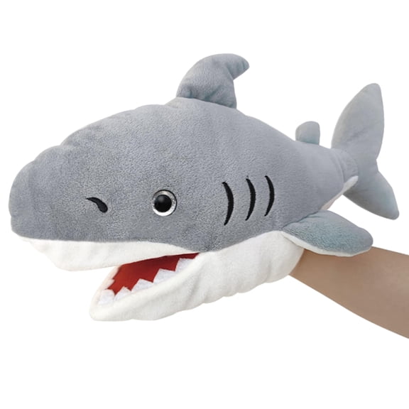 NCQ Shark Hand Puppet Realistic Plush Puppet 13", Puppets for Kids Ocean Animal Hand Puppet with Moveable Mouth,Soft Stuffed Shar k Puppet Story Toys Shark Puppets Role Play Teaching Gift