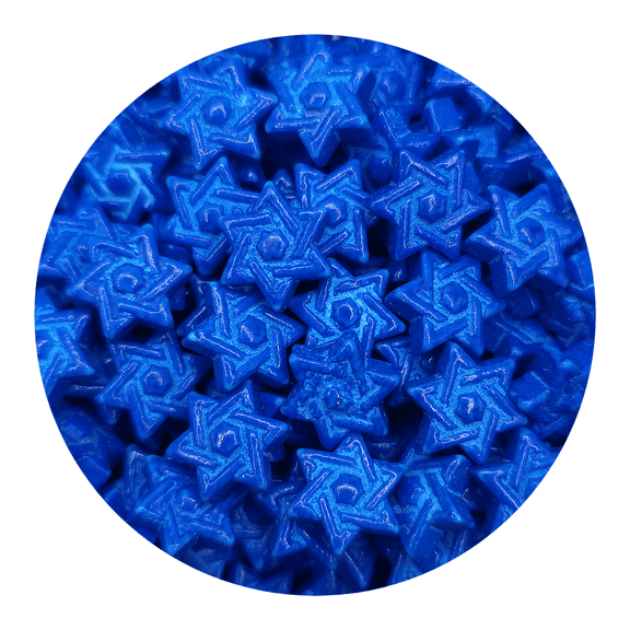 NCS Blue Star of David Edible Candy Toppers, 8 ounces - Great for cupcakes, cookies, cakes, cake pops, and party tables