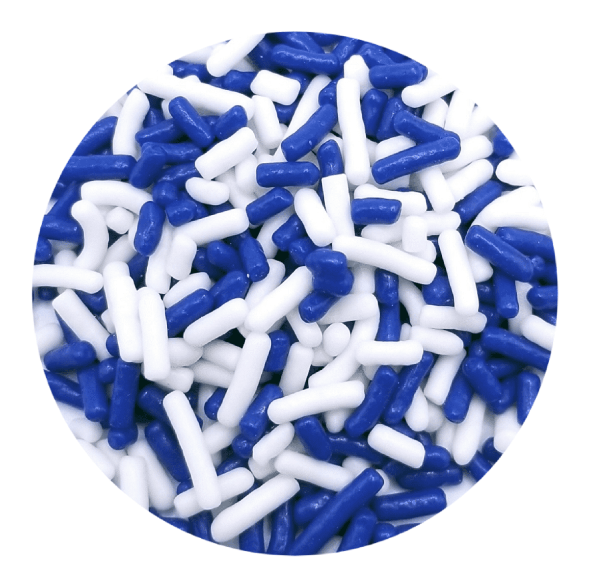 NCS Dark Blue and White Jimmies Edible Sprinkles, 8 ounces - Great for Cupcakes, Cookies, Cakes, Cakes Pops
