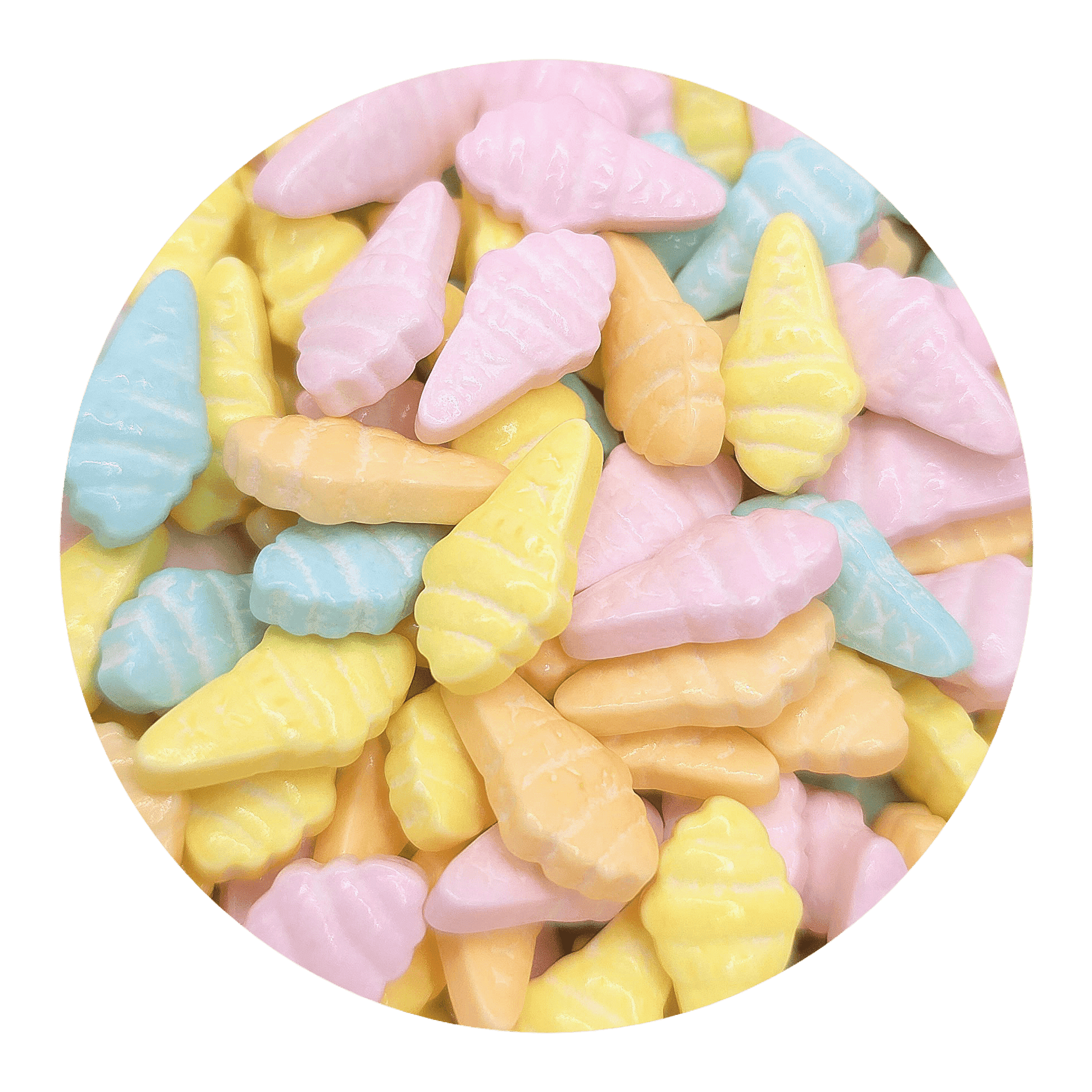 NCS Yellow, Blue And Pink Ice Cream Cones Edible Candy Toppers, 8 Ounces - Great For Cupcakes, Cookies, Cakes, Cake Pops, And Party Tables